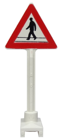 Road Sign Triangle with Pedestrian Crossing 1 Person Pattern