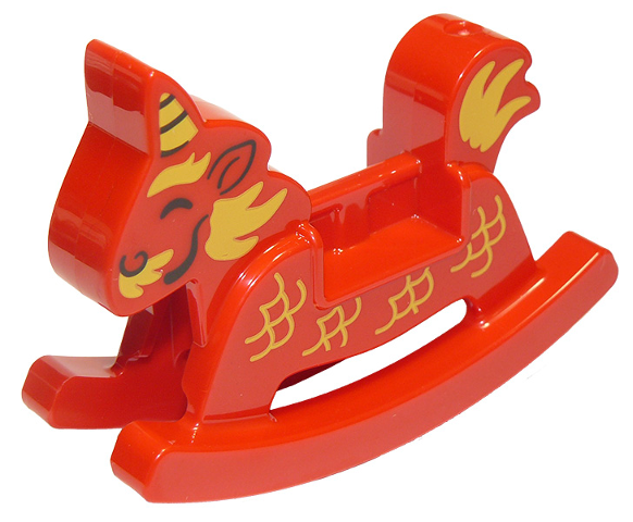 Duplo Rocking Horse with Scales and Horn Pattern (Qilin / Kirin)