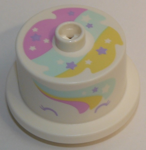 Duplo Cake with Rainbow Frosting and Stars on Top and Side Pattern