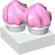 Duplo Cupcakes with Molded Bright Pink Swirl Icing Pattern