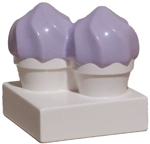 Duplo Cupcakes with Molded Lavender Swirl Icing Pattern