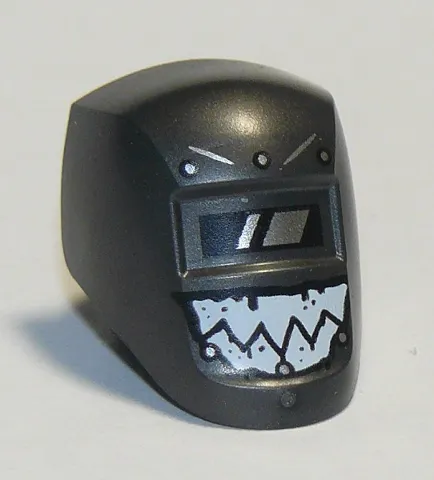 Minifigure, Visor Welding with Black and White Viewing Lens and White Teeth Pattern