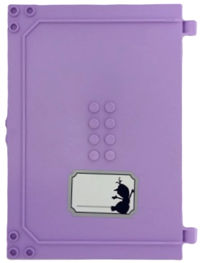 Container, Book Cover Half, 16 x 12 x 2 2/3 (Storybook Adventures) with Name Label with Dark Blue Olaf Silhouette on White Background Pattern (Sticker) - Set 43175