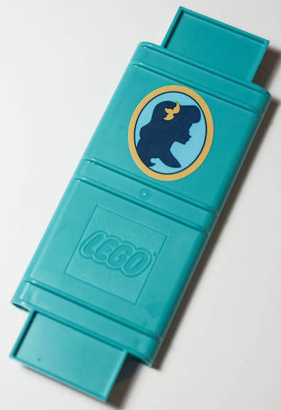 Container, Book Cover Binding, 16 x 6 x 1 (Storybook Adventures) with Dark Blue Ariel Silhouette with Gold Flower on Medium Azure Background, Oval Border Pattern (Sticker) - Set 43176