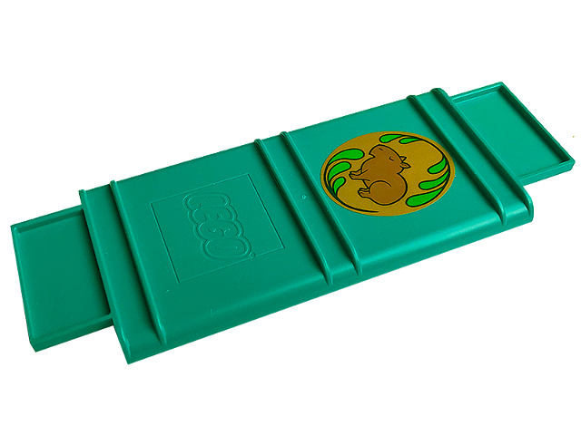 Container, Book Cover Binding, 16 x 6 x 1 (Storybook Adventures) with Medium Nougat Capybara, Bright Green Leaves on Gold Background Pattern (Sticker) - Set 43200