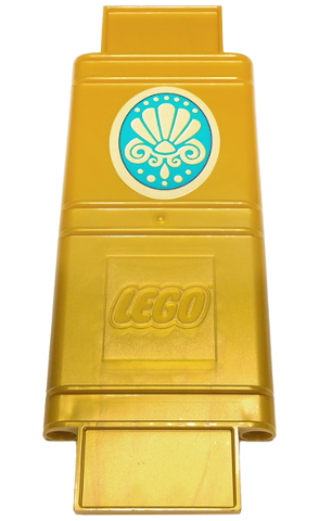 Container, Book Cover Binding, 16 x 6 x 1 (Storybook Adventures) with Gold Shell and Scrolls on Dark Turquoise Oval Background Pattern (Sticker) - Set 43213