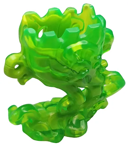 Minifigure Pedestal Ghost / Smoke with Marbled Lime Pattern