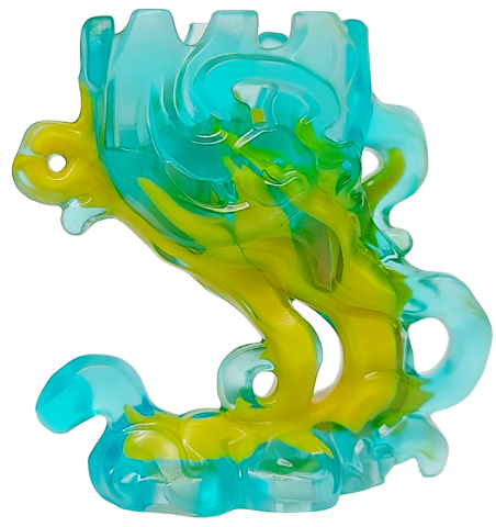 Minifigure Pedestal Ghost / Smoke with Marbled Bright Light Orange Pattern