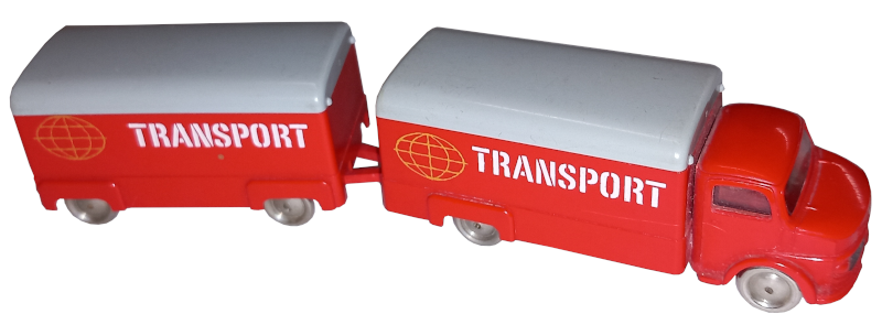 HO Scale, Mercedes Box Truck with Trailer