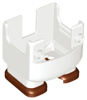 Large Figure Legs, Super Mario Overalls with Molded Reddish Brown Shoes Pattern (Fire Mario)