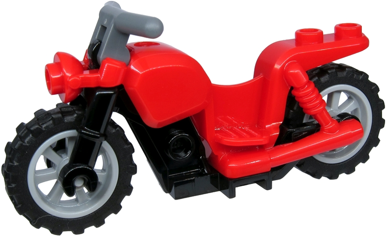 Motorcycle Cruiser with Black Frame, Light Bluish Gray Wheels, and Dark Bluish Gray Handlebars