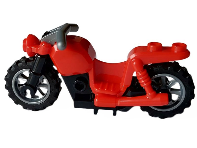 Motorcycle Cruiser with Black Frame, Flat Silver Wheels, and Flat Silver Handlebars