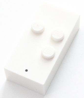 Brick, Braille 2 x 4 with 3 Studs with Black Period (.) Pattern (dots-256 ⠲)