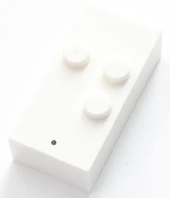 Brick, Braille 2 x 4 with 3 Studs with Black Period (.) Pattern (dots-256 ⠲)