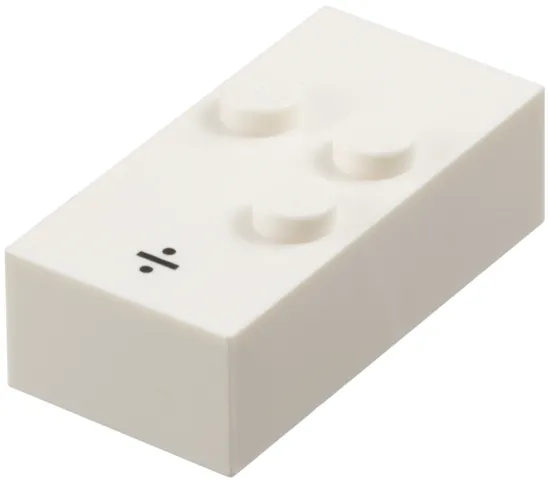 Brick, Braille 2 x 4 with 3 Studs with Black Division Sign (÷) Pattern (dots-256 ⠲) (Spanish)