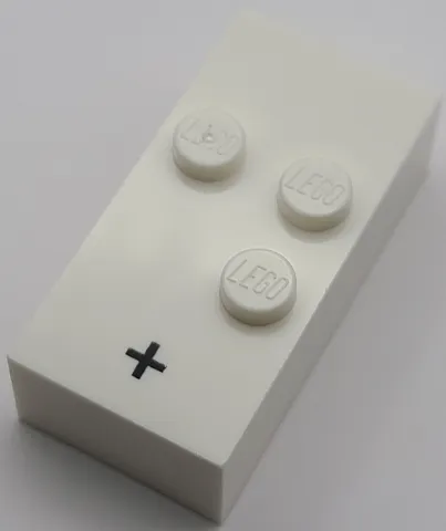 Brick, Braille 2 x 4 with 3 Studs with Black Plus Sign (+) Pattern (dots-256 ⠲) (Swedish)