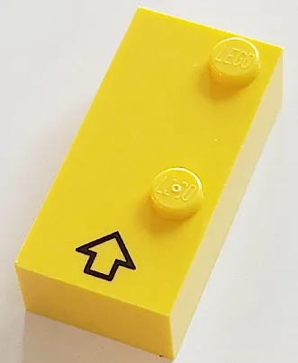 Brick, Braille 2 x 4 with 2 Studs with Black Arrow / Capital Prefix Pattern (dots-46 ⠨)