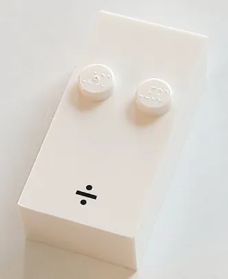 Brick, Braille 2 x 4 with 2 Studs with Black Division Sign (÷) Pattern (dots-25 ⠒)