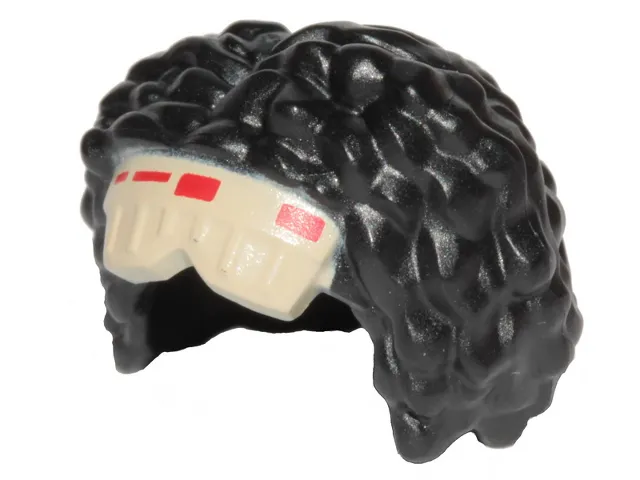 Minifigure, Hair Female Medium Length Tousled with Center Part with Tan Macrobinocular Goggles Pattern