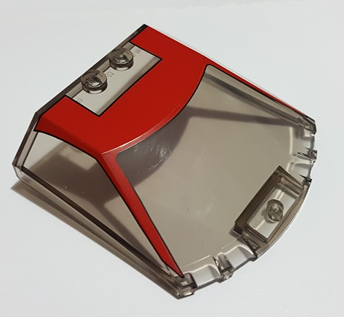 Windscreen 6 x 6 x 1 1/3 Straight Sides with Black and Red Ferrari F8 Tributo Roof Pattern