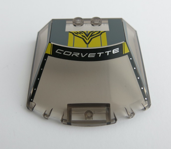 Windscreen 6 x 6 x 1 1/3 Straight Sides with Silver 'CORVETTE' and Logo Pattern