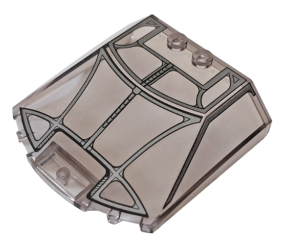 Windscreen 6 x 6 x 1 1/3 Straight Sides with Silver Window Frame Outline Pattern