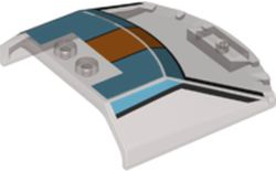 Windscreen 6 x 6 x 1 1/3 Straight Sides with Black Lines, Medium Azure and Orange Stripes Pattern