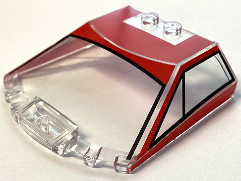 Windscreen 6 x 6 x 1 1/3 Straight Sides with Red and Black Ferrari F40 Roof Pattern