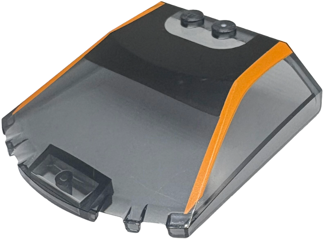 Windscreen 6 x 6 x 1 1/3 Straight Sides with Orange Window Frame Outline and Black Roof Pattern