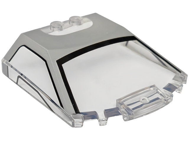 Windscreen 6 x 6 x 1 1/3 Straight Sides with Light Bluish Gray Roof and Black Window Frame Outline Pattern