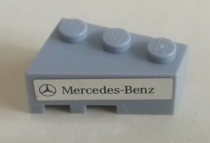 Wedge 3 x 2 Right with Mercedes-Benz Logo and 'Mercedes-Benz' on Silver Mirrored Background Pattern (Sticker) - Set 75911