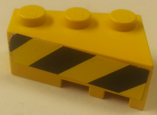 Wedge 3 x 2 Left with Black and Yellow Danger Stripes Pattern (Sticker) - Sets 8431 / 8438 / 8460