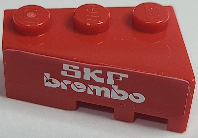 Wedge 3 x 2 Left with White 'SKF BREMBO' on Red Background Pattern (Sticker) - Set 8157