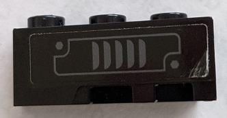 Wedge 3 x 2 Left with Dark Bluish Gray Vent Pattern (Sticker) - Set 70915