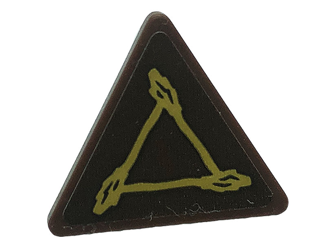 Road Sign 2 x 2 Triangle with Open O Clip with Triangle Symbol and Brooms Pattern (Sticker) - Set 76388