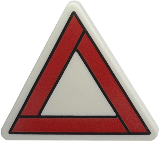 Road Sign 2 x 2 Triangle with Open O Clip with Red Triangle Reflector with Black Outline Pattern