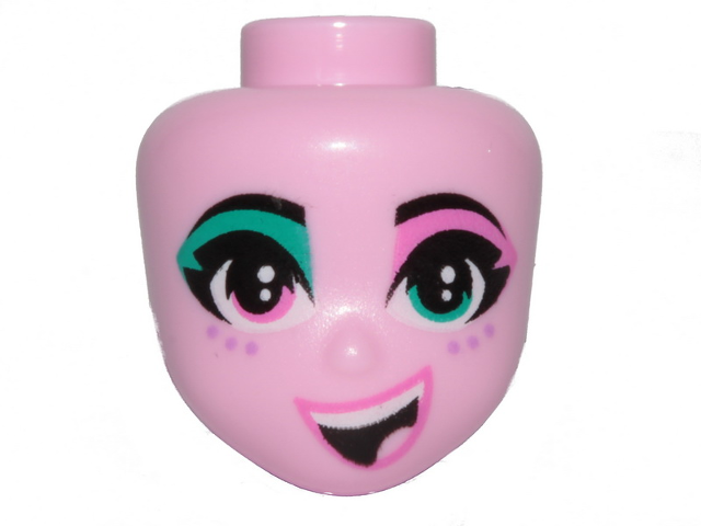 Mini Doll, Head Friends with Left Eye Turquoise, Right Eye Pink, Freckles and Cheerful Pattern (Sweet Mayhem)