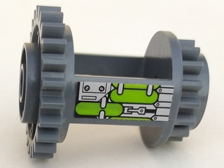 Technic, Gear Differential 24-16 Tooth with Lime Containers Pattern Model Right Side (Sticker) - Set 7477