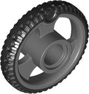 Wheel 21 x 4 with Pin Hole and 3 Spokes with Molded Black Hard Rubber Tire Pattern