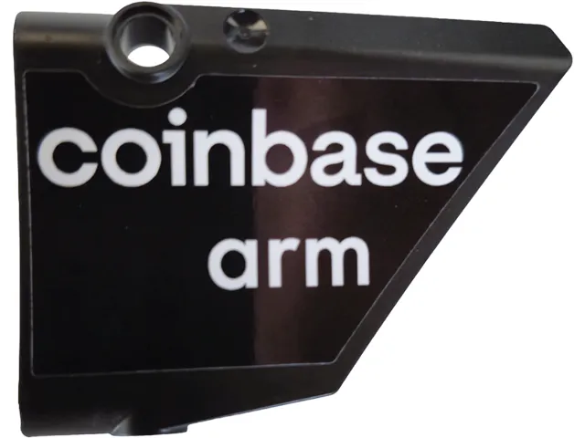 Technic, Panel Inverted Fairing #43 Large Short Smooth, Side B with White 'coinbase' and 'arm' Pattern (Sticker) - Set 42240