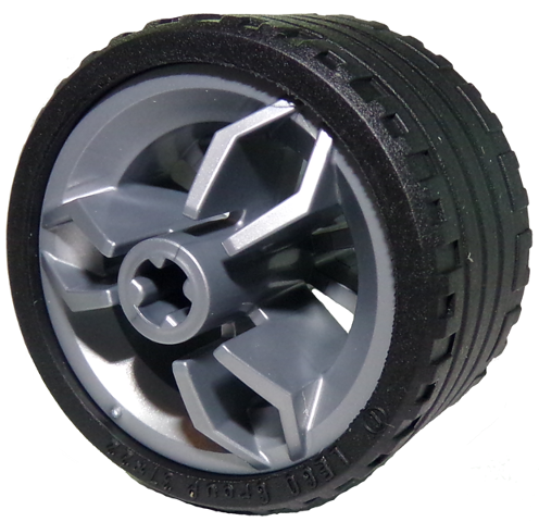 Wheel 30.4mm D. x 20mm with Center Axle Holes Motorcycle and Black Tire 37 x 22 ZR (66155 / 55978)