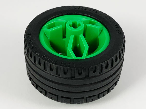 Wheel 30.4mm D. x 20mm with Center Axle Holes Motorcycle with Black Tire 43.2 x 22 ZR (66155 / 44309)