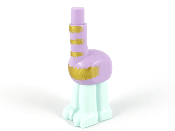 Lower Body Trolls Giraffe with Lavender Torso and Neck and Gold Stripes Pattern