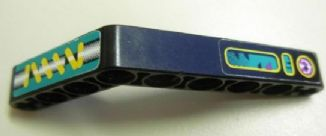 Technic, Liftarm, Modified Bent Thick 1 x 9 (6 - 4) with Yellow Spring and Controls Pattern (Stickers) - Set 8245