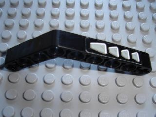 Technic, Liftarm, Modified Bent Thick 1 x 9 (6 - 4) with Light Gray Wing on Black Background Pattern (Sticker) - Set 8226