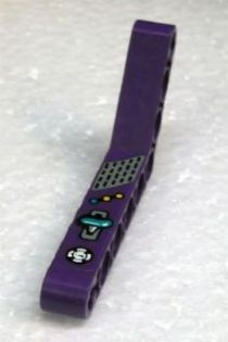 Technic, Liftarm, Modified Bent Thick 1 x 9 (6 - 4) with White Gauge, Yellow and Turquoise Buttons and Handle Pattern (Sticker) - Set 8268