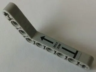 Technic, Liftarm, Modified Bent Thick 1 x 9 (6 - 4) with 'MAX 20M' in Arrow Up Pattern (Sticker) - Set 8289