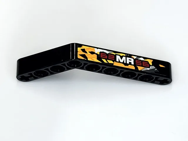 Technic, Liftarm, Modified Bent Thick 1 x 9 (6 - 4) with Dark Red and White '62MR56', on Stone Background Pattern (Sticker) - Set 42069