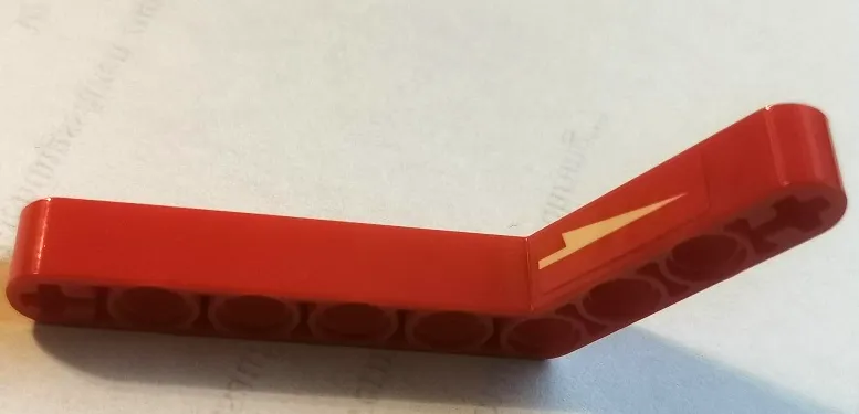 Technic, Liftarm, Modified Bent Thick 1 x 9 (6 - 4) with White Arrow Pattern Model Left Side (Sticker) - Set 42089