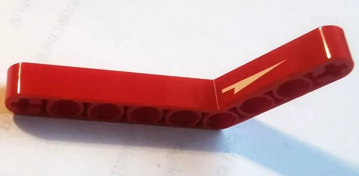 Technic, Liftarm, Modified Bent Thick 1 x 9 (6 - 4) with White Arrow Pattern Model Right Side (Sticker) - Set 42089